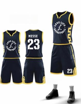 China Sets Uniforms Design New Youth Uniforms-Basketball-2013 Reversible Yellow Green Plain 2023 Ready Blue And Orange Basketball Uniform for sale