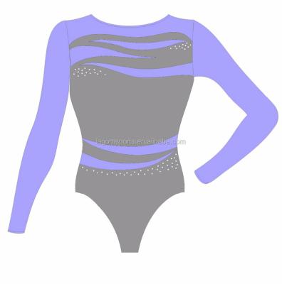 China New design leotard girls long sleeved gymnastic leotard mystical fabric for sale