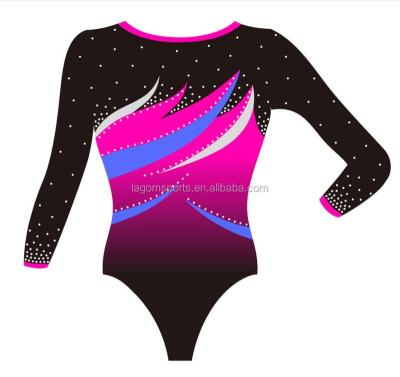 China Ombre Breathable Sublimation Mystic Girls Long Sleeved Gymnastics Leotard Tights for sale