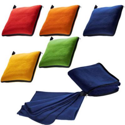 China Anti-pilling Portable Fleece Pocket Blanket/Pillow Blanket for sale