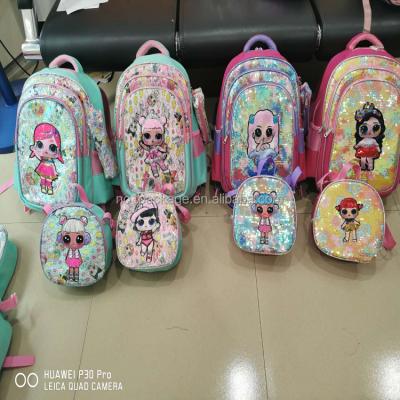 China Waterproof 8.5 Dollar Series School Bag YH-YJ055 3 Pcs In One Set Mix Many Designs Large Bag Size 38x25x30cm For Students School Bags for sale