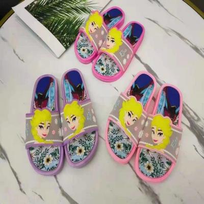 China Good quality YH-MX001 1.25 dollars kids printed model girls mix size mix colors real photos for kids slippers for sale