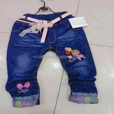 China QUICK DRY 2021 style model YH-JQ050 3.15 dollars new good quality ages 3-8 years girl Spendex skinny jeans pants for sale