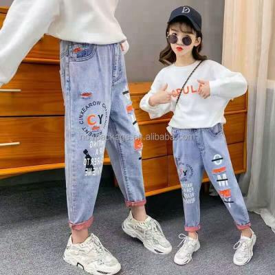 China 3.85 Dollar Model YH-JXG001 YIHAO QUICK DRY Factory Ages 3-10 Years Good Quality New Fresh Blend Styles Jean Girls Pants for sale