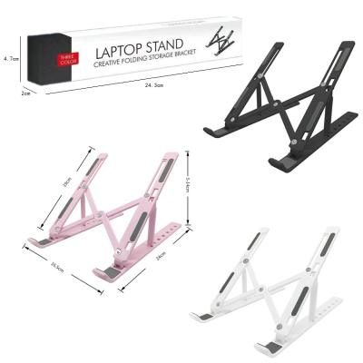 China Dual Foldable Portable Foldable Adjustable Stand Computer Laptop Stand Computadora Portatil Soporte Para Foldable Laptop Travel for sale