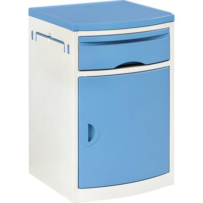 China Adjustable Cheap Used Hospital Bedside Cabinet ABS Hospital Cabinet Furniture Steel Frame Size Bedside Tables for sale