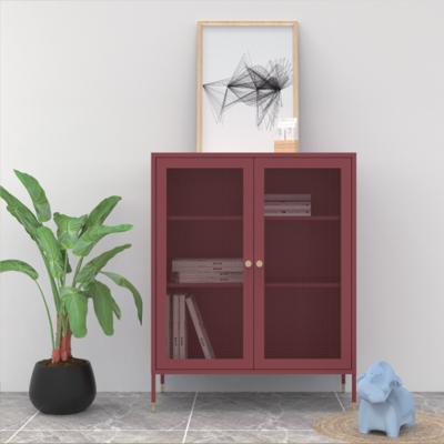 China Modern High Quality Modern Office Furniture Vertical Double Open Steel Mesh Door File Cabinet Door Storage Cabinet for sale