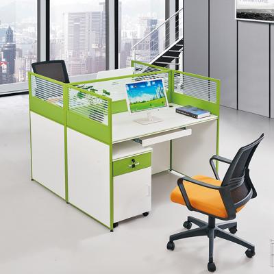 China Customized Modern Wooden Office Furniture Cubicle Office Workstation PC Computer Table Laptop Computer Desk with Cabinet for sale