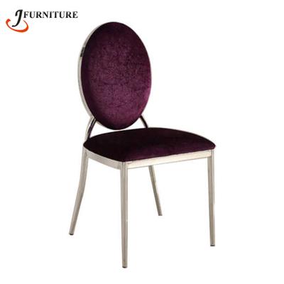 China Hotel Chair On Handing Around Back Stainless Steel Wedding Banquet Dining Chair for sale