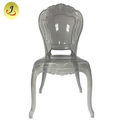 China Hotel Chair Wedding Event Acrylic Resin Wedding Princess Belle Vintage Rental Stackable Clear Chair for sale