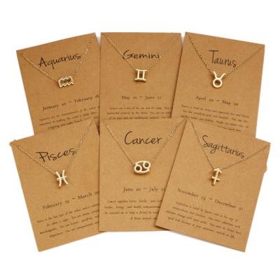 China Other Sign Design Wholesale Letter Astrology Jewelry 12 Gift Creative Simple Zodiac Necklace for sale