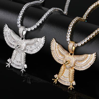 China Hiphop Hip Hop Large Eagle CZ Gold Plated Pendants For Eagle Necklace Wholesale for sale