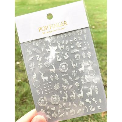 China Fashionable Me180-197 white 3D  Christmas Design Nail Art Stickers Decals Decorations for sale