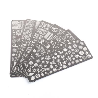 China Fashionable Christmas Nail Art Image Plate  Xmas Metal Nail Art Stamping Tools for sale