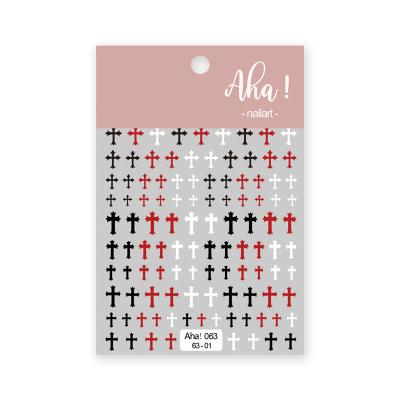 China Fashionable Aha060-063 Ins  Hot Snake Nail Decals Cross Nail Art Stickers Letter Design Decorations for sale