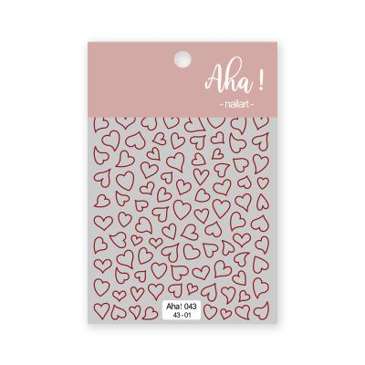 China Fashionable Aha 042-044 Ins Hot Design Colorful Heart Design  Nail Art Stickers  Valentine  Nail Art Decoration for sale