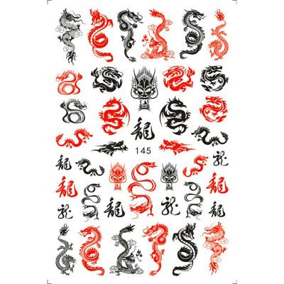 China Fashionable EB144-EB160 Smile Dragon Flower Nail Art Stickers 3D Beauty Lady Stripe Line  Nail Art Decals for sale