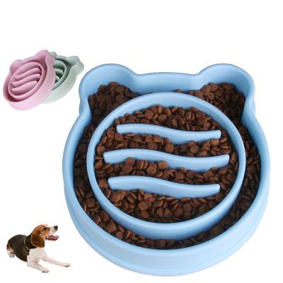 China New Design Sustainable Cardboard Bear Train Slow Feeder Dog Bowl Slip Non Eating Feeder Dish Bowl Prevent Obesity Pet Bowl for sale