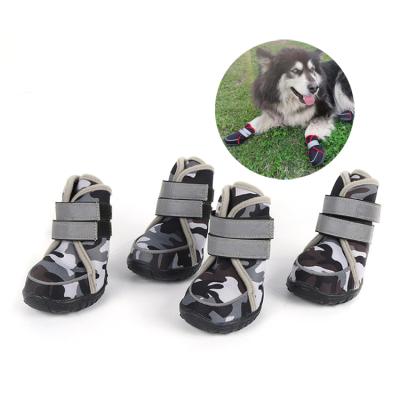 China Viable Hot Selling Comfortable Anti-Slip Dog Shoes Camouflage Reflective Paw Protector For All Seasons Pet Shoes For Dogs for sale