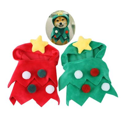 China Viable Hot Sale Christmas Pet Product Cut Creative Christmas Tree Styling Pet Hat Dog Santa Hat Warm Dog Hat And Scarf for sale