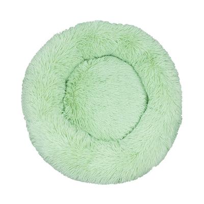 China Pet Bed Plush Blanket Winter Warm Round Comfortable Dismountable Soft Dismountable Pet Beds Cat Dog Cushion Heating Kennel for sale