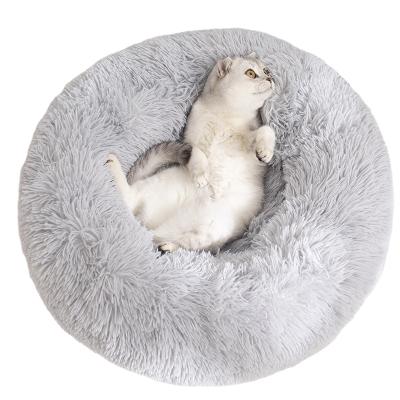 China 40cm Selling Pet Cat Plush Blanket Bed Pet Bed Warm Soft Removable Round Comfortable Round Winter Heating 40cm Pet Beds for sale