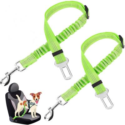 China Vehicle Reflective Belt Dog Leash Adjustable Dog Seat Belt Car Safety Supplies Pet Safety Elastic Reflective Rope For Dog Cat for sale