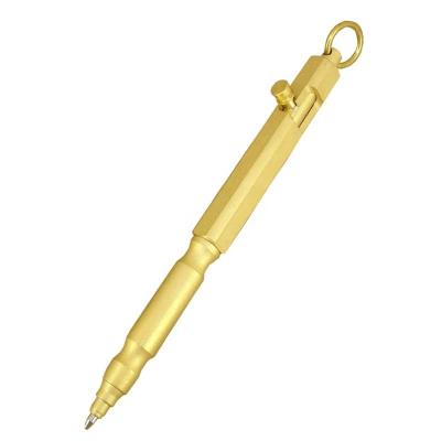 China Promotional Solid Brass Square Metal Ball ACMECN Pen Heavy Ballpoint Pen Gun Style Cute Design 56g For Men's Gift Handmade High Quality Pen for sale