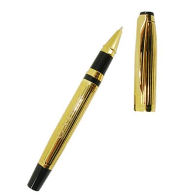 China ACMECN Office and School Stationery Normal Roller Pen Embossing Design Thread Metal Writing Pen Liquid Pen Plating Gold Roller Tip Ink for sale