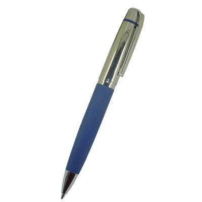 China ACMECN Pen Promotional Unisex Silver PU Leather Ball Pen For Business Gifts 33g Metal Twist Pen Office Stationery Heavy Duty Item for sale