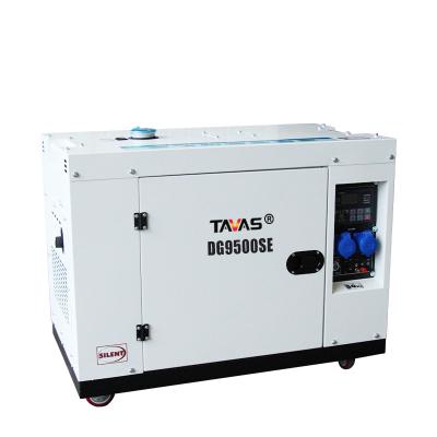 China TAVAS Generator Oil Filter Single Phase 7kw 7kva Diesel Diesel Generator DG9500SE Changzhou China for sale