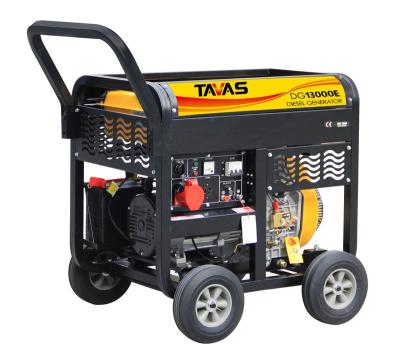 China Four Sides Wheels TAVAS 10KW Three Phase Air Cooled Open Frame Double Cylinder Diesel Generator Series for sale