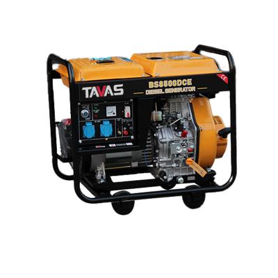 China TAVAS 5 KW Diesel Generator Three Phase Single Cylinder DG6000E-A for sale