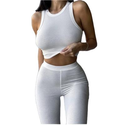 China 2021 QUICK DRY European and American women's clothing equipment vest + pants women's sports top suit set for sale