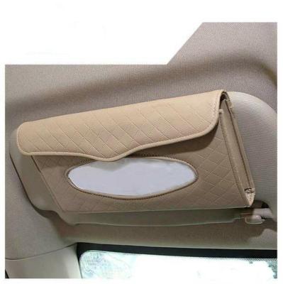 China Car Dresser Waterproof Leather Headrest Tissue Box Sun Shade Towel Case Hanging Holder for sale