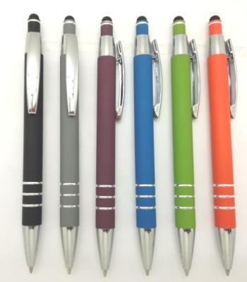 China Promotional Rubber Pen Aluminum Finish Touch Screen Stylus Pen for sale