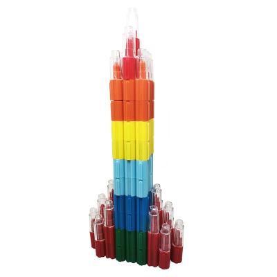 China Promotion 12 Colors Luminous Ball Stackable Wax Crayon For Kids for sale