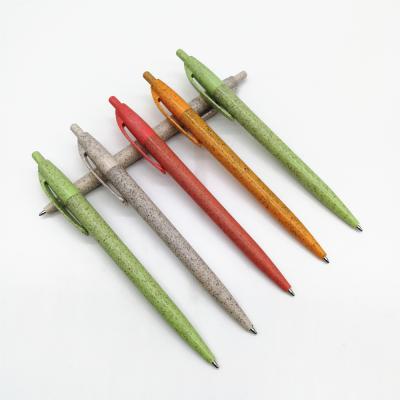 China Promotional Wheat Straw Eco Pen New Design Biodegradable Ballpoint Pen With Custom Logo for sale