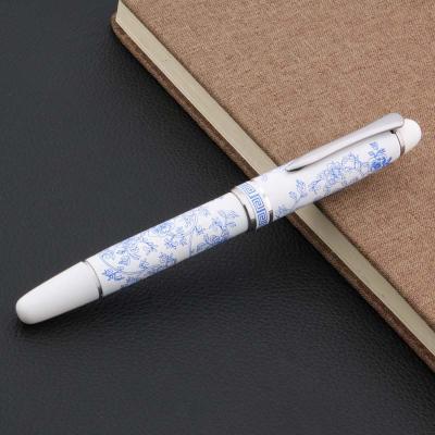 China The Other Hot Chinese Blue and White New Metal Porcelain Pattern Medium Seed Fountain Pen for sale