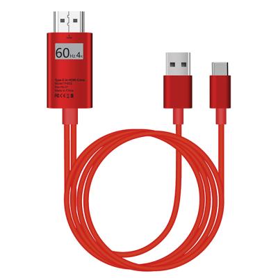 China High Speed ​​COMPUTER Type c to HD MI Cable with USB Charging Cable Support 2k 4k@60HZ Mobile Phone to TV Cable for sale