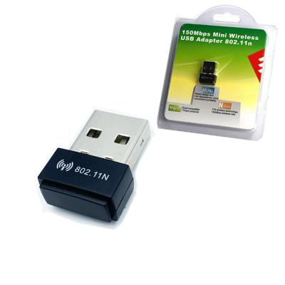 China Desktop Newly Design Mini USB Adapter 802.11n Wifi Adapter 150Mbps Wireless Rate Wireless Network Card for sale