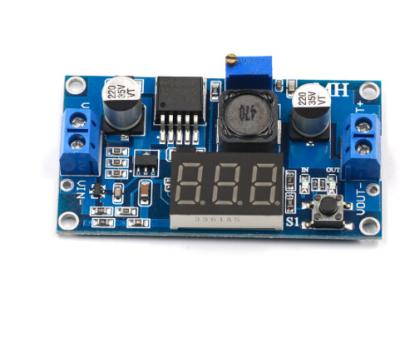 China AIROBOTMAKER LM2596 Universal MALE 3A DC-DC Voltage Adjustable Step-Down Power Supply Module + Blue LED Voltmeter for sale