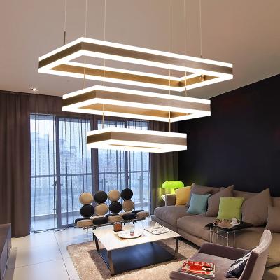 China Home different diameter hot sale aluminum rectangle multi ring led pendant lamps led droplight for hotel decoration for sale