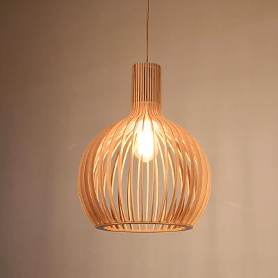 China Restaurant Chinese Living Room Wood Art Chandelier Handwork Woodwork Pendant Lamp Modern Wooden Light for sale