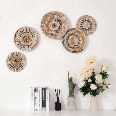 China Hot Sale Modern Home Decor Woven Baskets Woven Baskets Wall Decor Accessories Bohemian Wall Basket Fruit Basket for sale