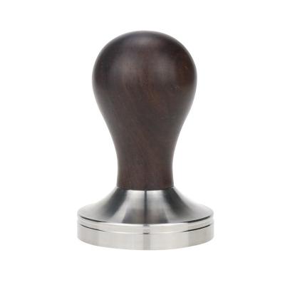 China Sustainable Manual Pressing Coffee Dispenser And Tamper 51mm 53mm 54mm 58 Mm Flat Base Coffee Wooden Tamper Wooden Handle for sale