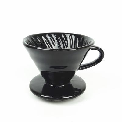 China Ceramic Sustainable Custom Logo Porcelain v60 Multicolor Coffee Filter Pour Over Coffee Dripper for sale