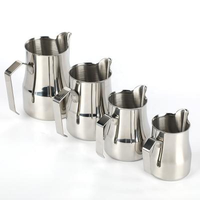 China Viable Wholesale Custom Coffee 304 Stainless Steel Pitcher Logo Espresso Coffee Latte Art Milk Frothing Pitcher for sale