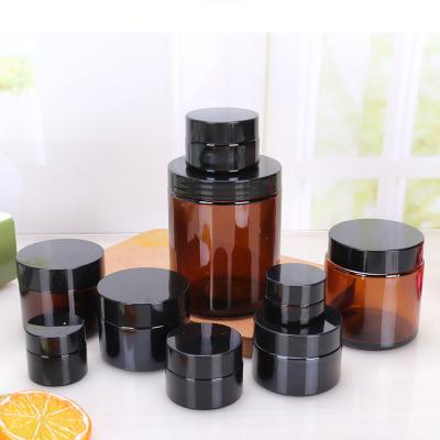 China Home Decoration Brown Small Candle Cup 100ml Glass Candle Holder Empty Bottle 15ml 20ml 30ml Scented Candle Cup Jar With Lid for sale