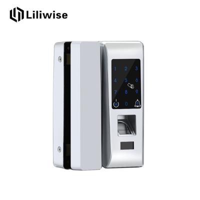 China Custom Biometric Front Door Lock Frameless No Holes Four Unlock Ways To Unlock for sale